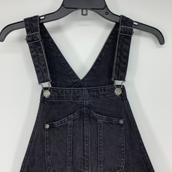 Old Navy Shortalls Ovearlls Black Jean Short Denim Slouchy Straight - Picture 4 of 10